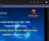 Robusta khai giảng khóa đào tạo trực tuyến "Triển khai, quản trị hạ tầng ảo hóa VMware vSphere [v7.x]"