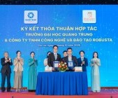 Robusta ký kết hợp tác chiến lược và trao học bổng cho sinh viên Trường đại học Quang Trung