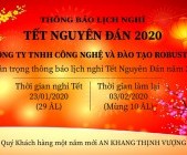 ROBUSTA THÔNG BÁO LỊCH NGHỈ TẾT NGUYÊN ĐÁN 2020